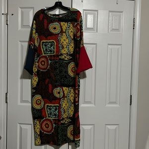 Abstract bright print dress